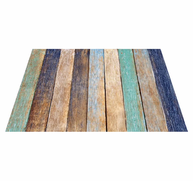 Amazing aged colored wood effect vinyl rug - TenStickers