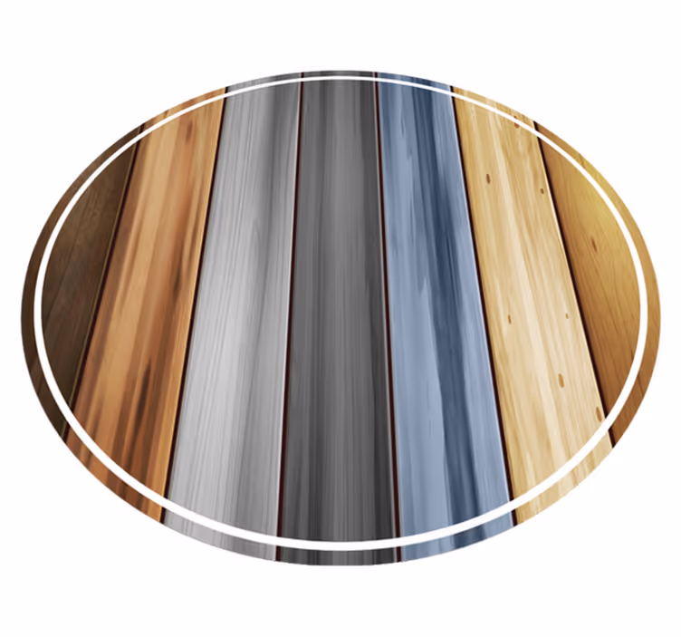 Round plank wood effect vinyl rug - TenStickers