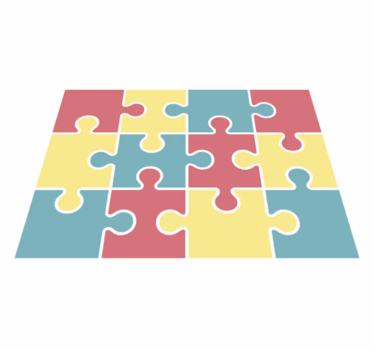 Puzzle Piece Play game kids vinyl rug - TenStickers