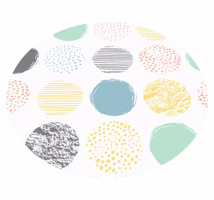 Colorful Dotted Pattern geometric vinyl rug - TenStickers