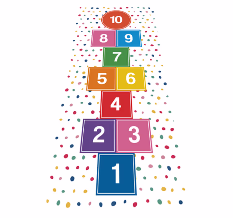 Pastel tones hopscotch game kids vinyl rug - TenStickers