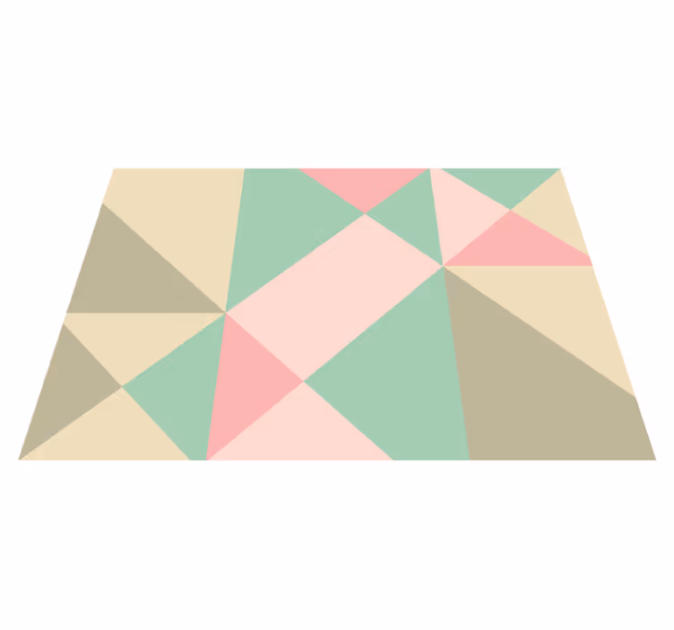 Wonderful soft colors geometric vinyl rug - TenStickers