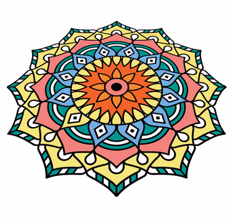 Mandala inspired mandala vinyl rug - TenStickers