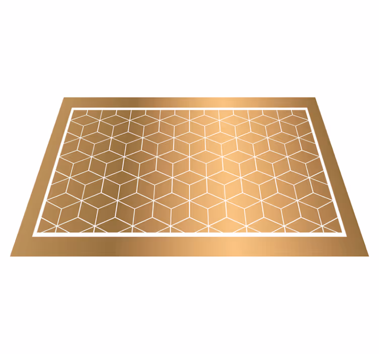 Geometric vinyl rug cuboid illusion design - TenStickers