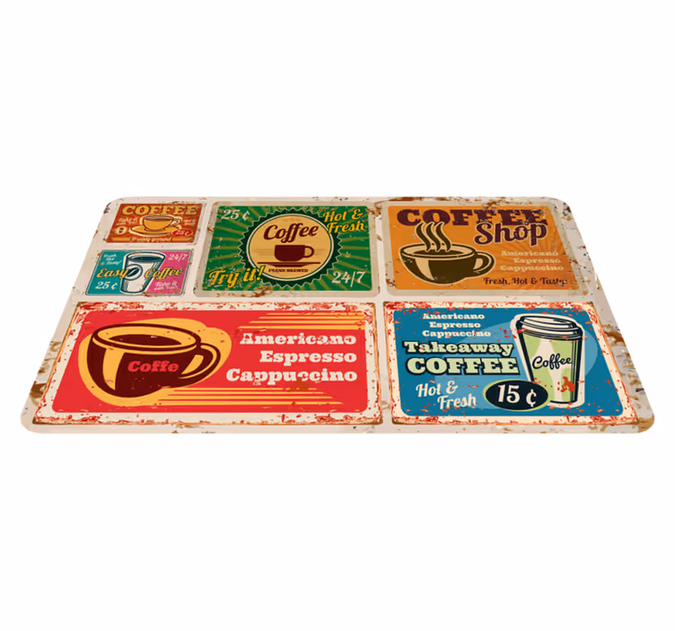 Café Themed Motifs custom rug - TenStickers