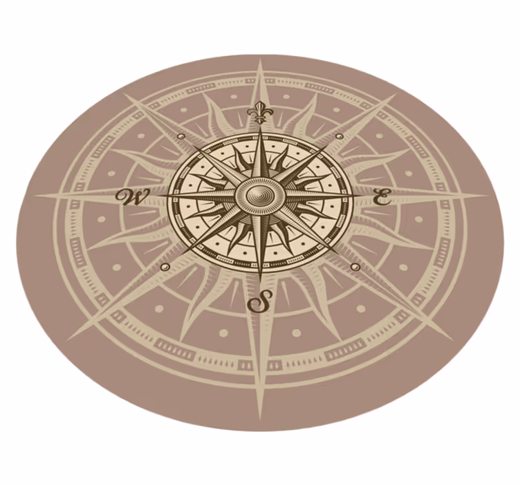 Compass Navigation Design world map vinyl rug - TenStickers