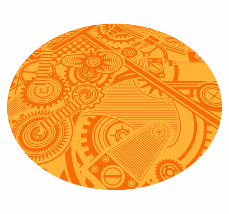 Mechanical Gears game vinyl rug - TenStickers