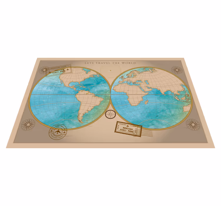 Global Map Decoration world map vinyl rug - TenStickers