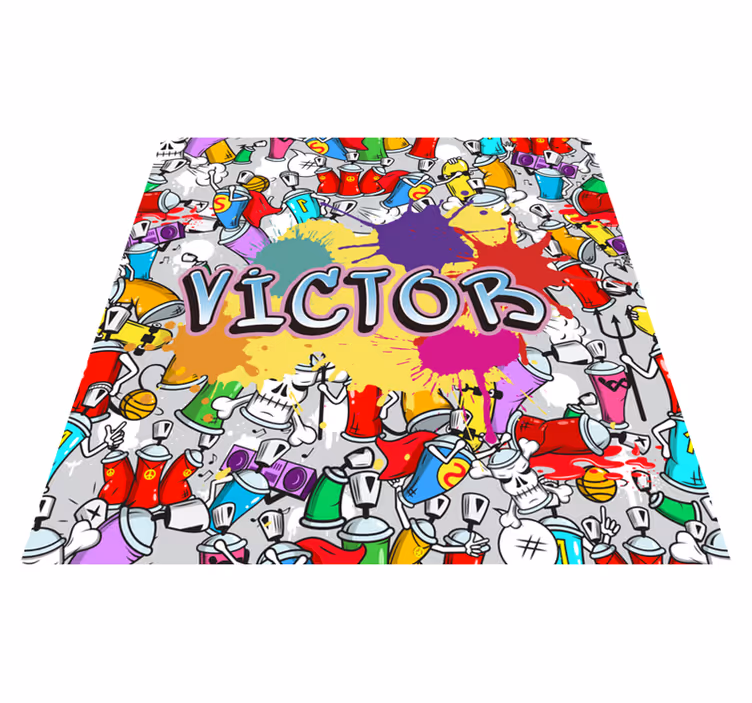 Personalized Graffiti Aesthetic custom vinyl rug - TenStickers