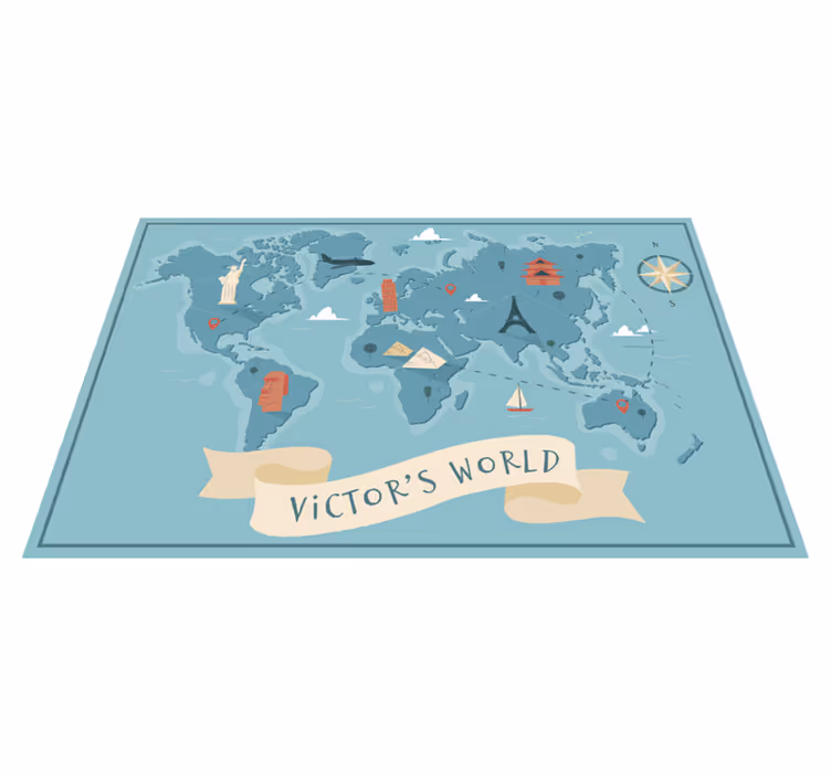 Personalized Map custom vinyl rug - TenStickers