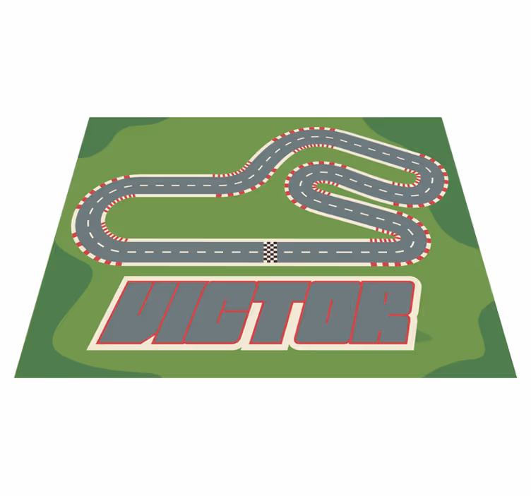 Personalized Raceway custom vinyl rug - TenStickers