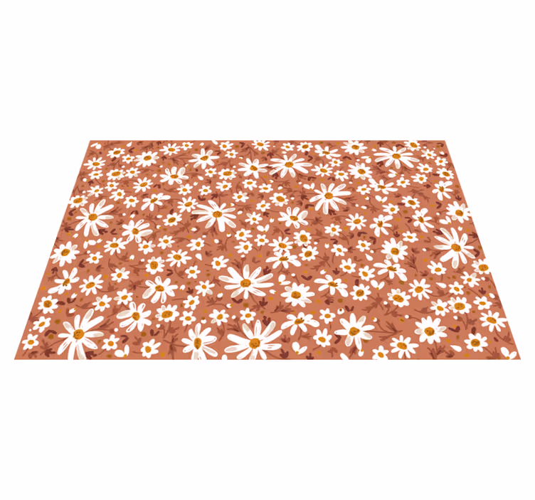 Floral vinyl rug daisy floral design - TenStickers