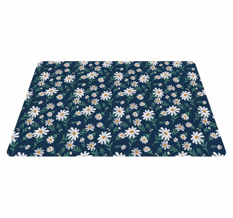 Daisy Pattern Surface floral vinyl rug - TenStickers