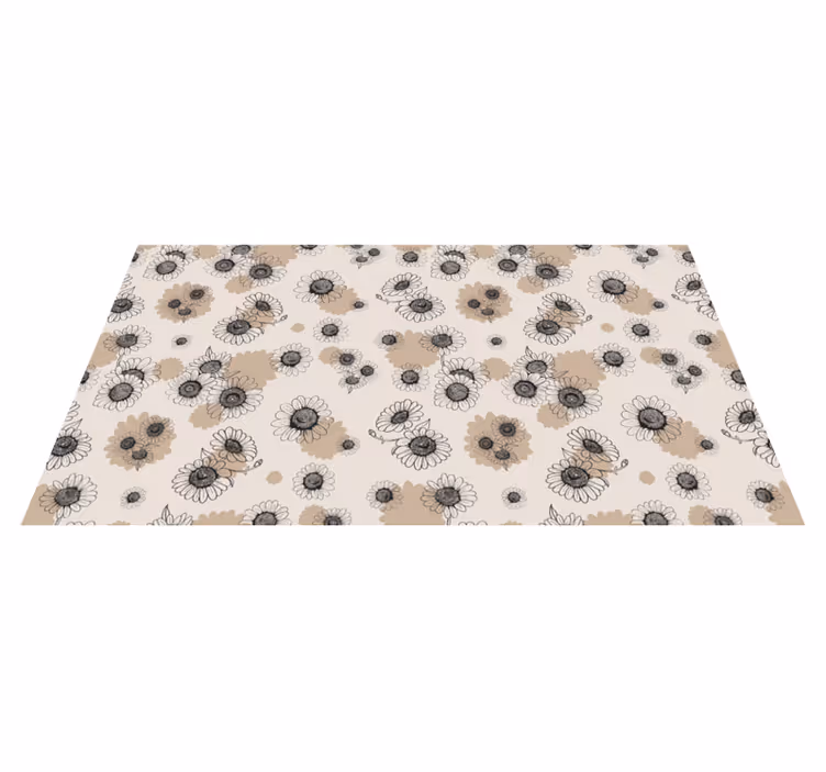 Floral surface pattern floral vinyl rug - TenStickers