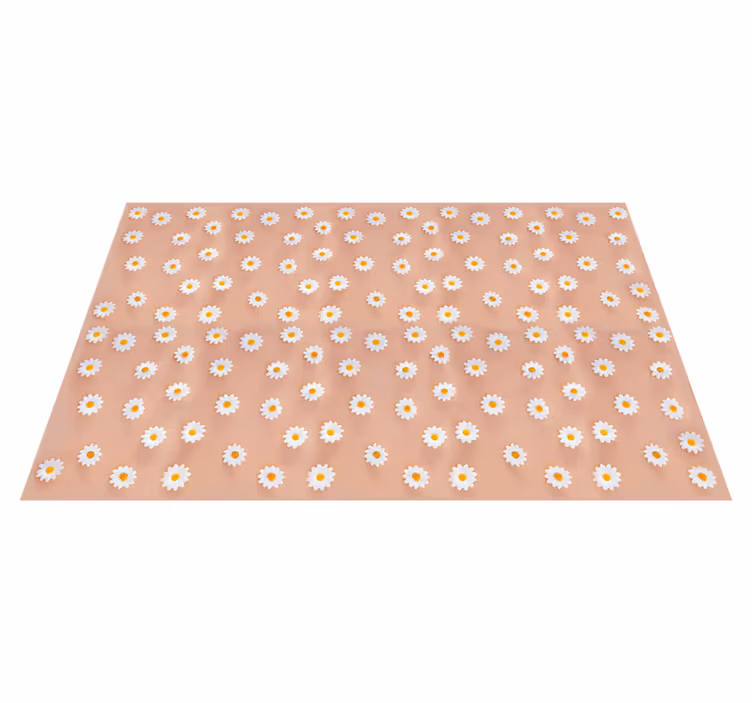 Floral vinyl rug floral daisies design - TenStickers