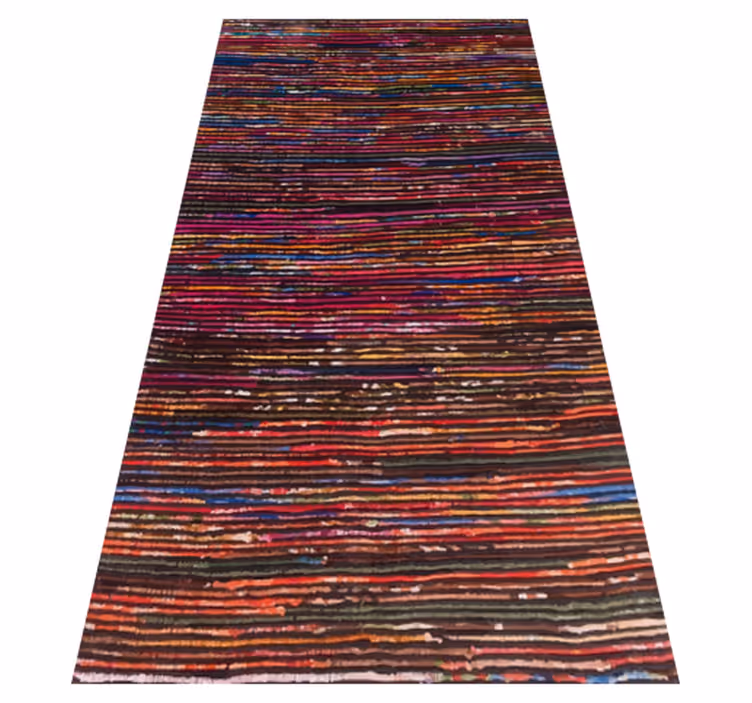 Multicolored Stripes striped vinyl rug - TenStickers