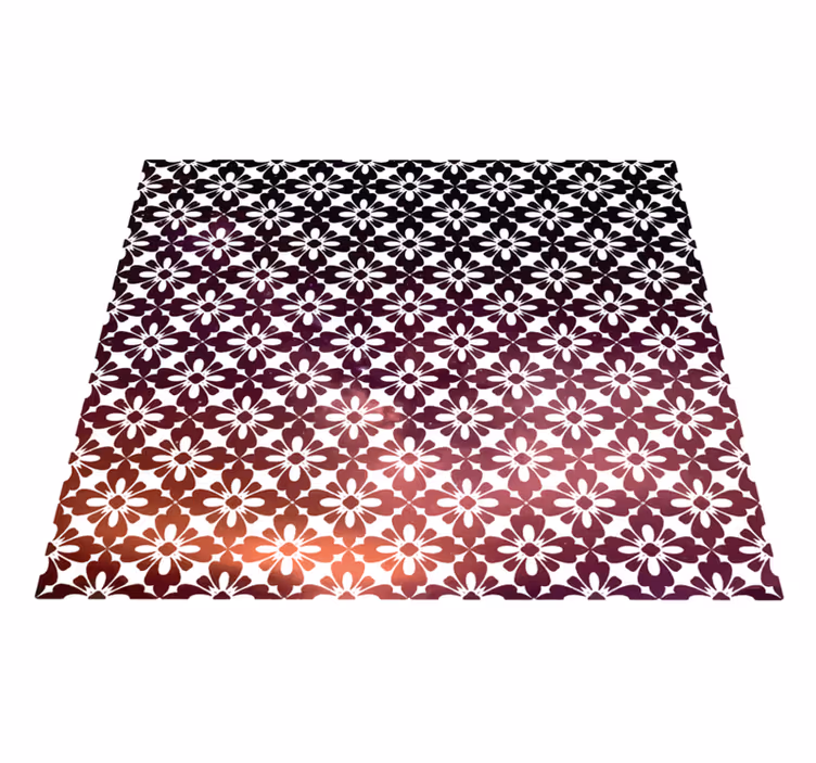 Flower Gradient floral vinyl rug - TenStickers