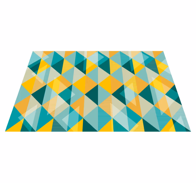 Geometric vinyl rug in triangle pattern - TenStickers