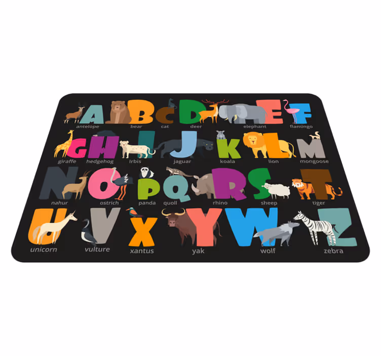Alphabetical Fauna alphabet vinyl rug - TenStickers