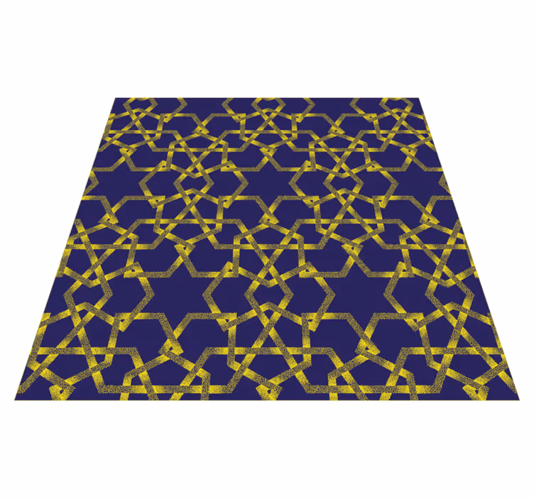 Blue-yellow stars modern vinyl rug - TenStickers