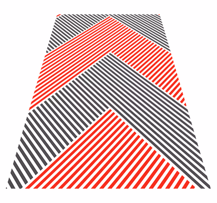 Chevron striped pattern striped vinyl rug - TenStickers