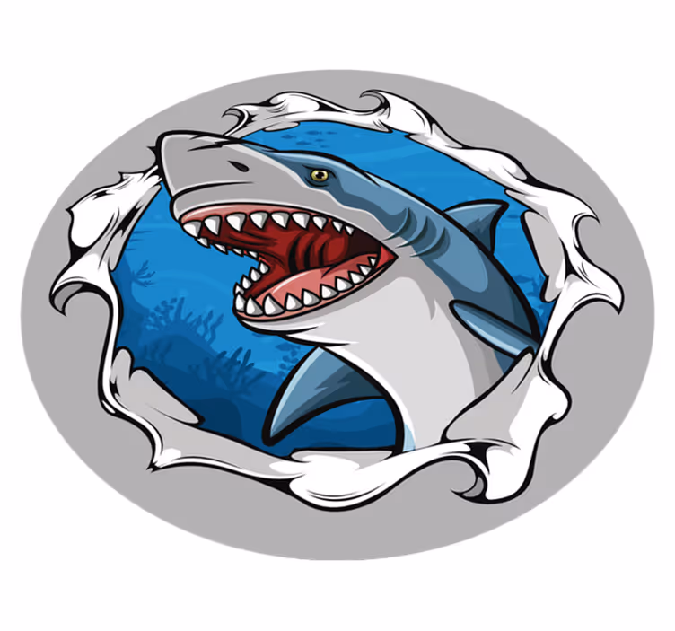 Shark Illustration kids vinyl rug - TenStickers