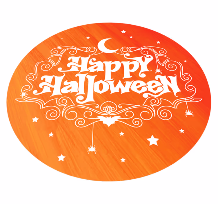 Halloween vinyl rug halloween celebration round - TenStickers