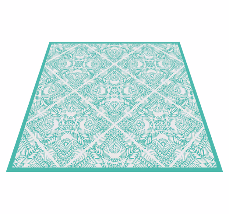 Geometric vinyl rug with geometric pattern overlay - TenStickers