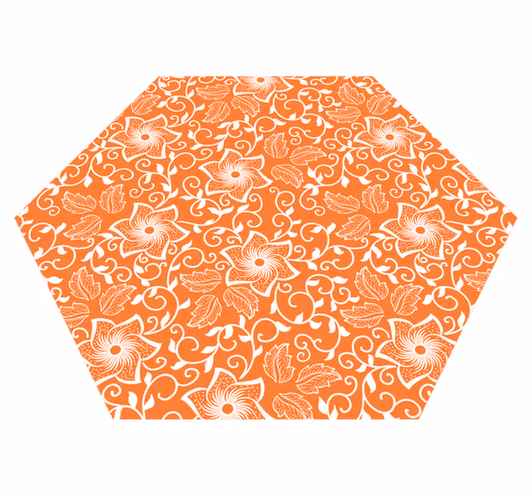 Paisley Flowers vinyl living room rug - TenStickers
