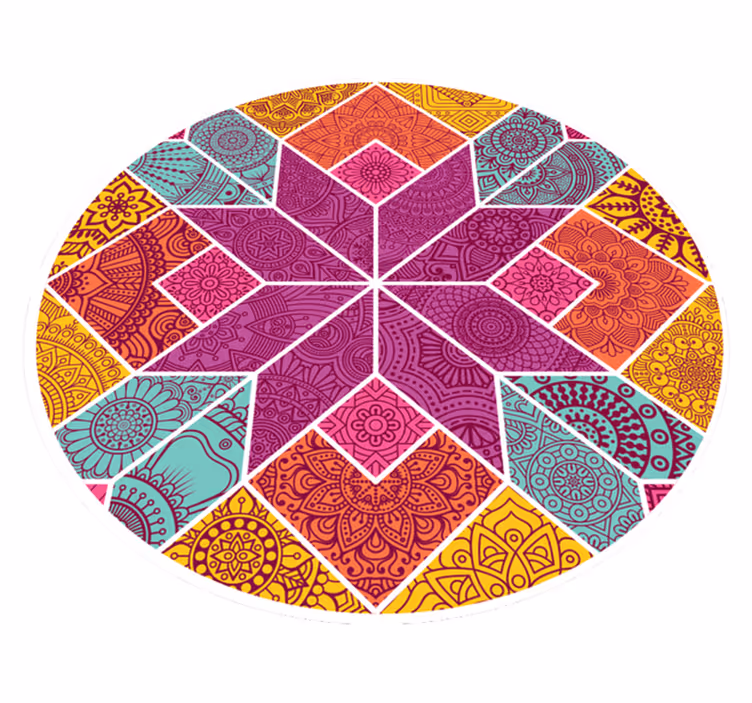 Mandala complexity mandala vinyl rug - TenStickers