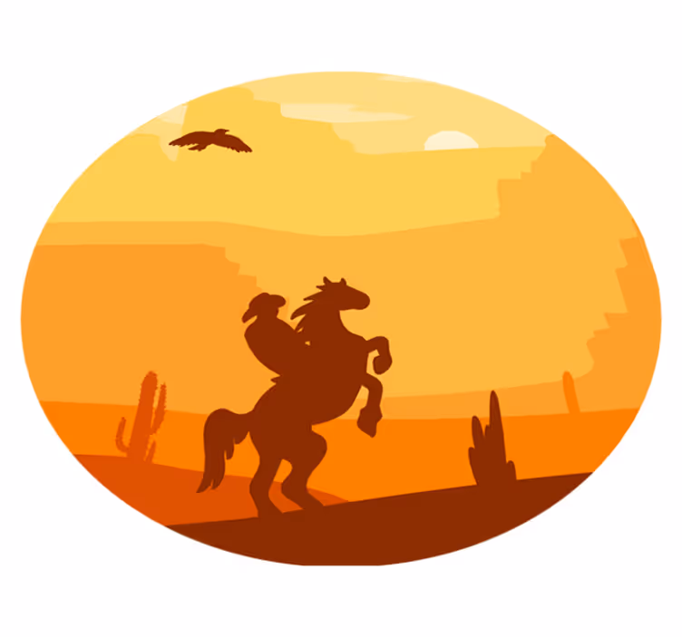 Sunset Silhouette animal vinyl rug - TenStickers