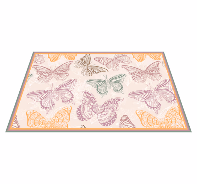 Butterfly Mandala Art mandala vinyl rug - TenStickers
