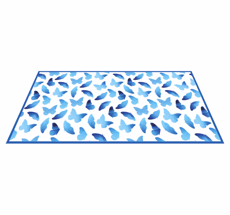 Butterfly Patterned kids vinyl rug - TenStickers