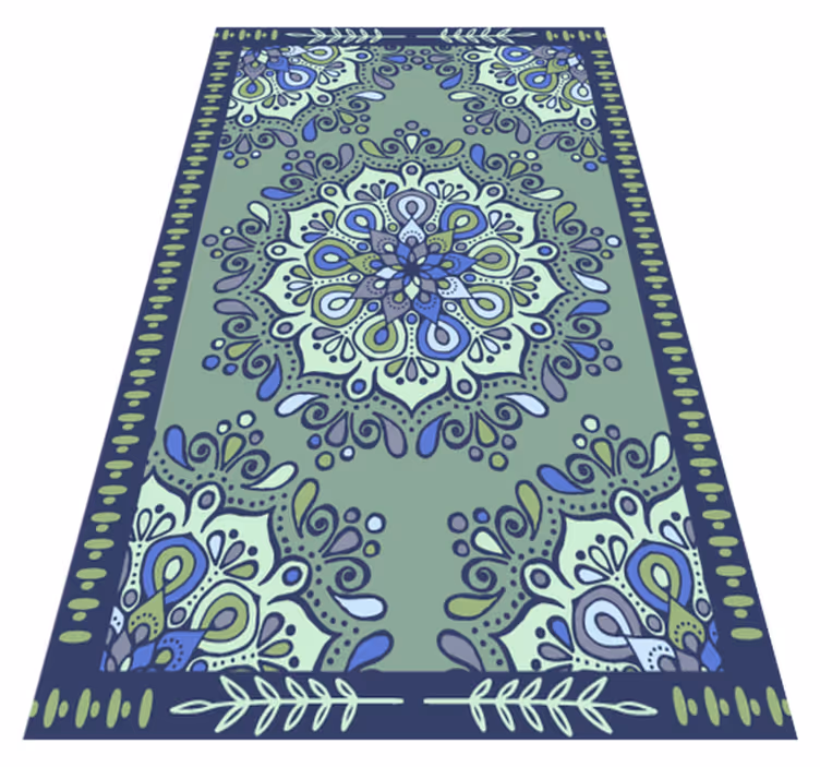 Mandala vinyl rug mandala motif centerpiece - TenStickers
