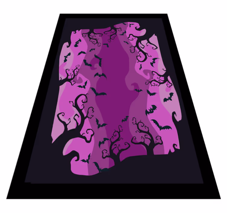 Spooky Cat Silhouettes halloween vinyl rug - TenStickers
