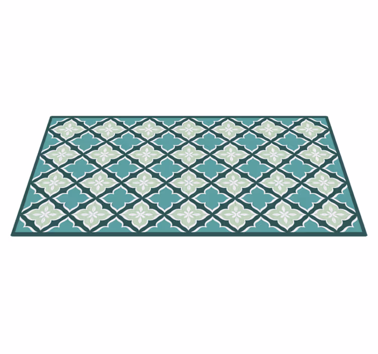 Mosaic vinyl rug mosaic floral design - TenStickers