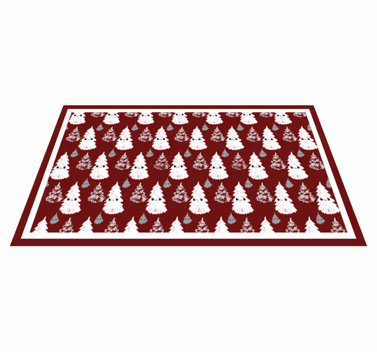 Festive Fir Pattern Christmas vinyl rug - TenStickers