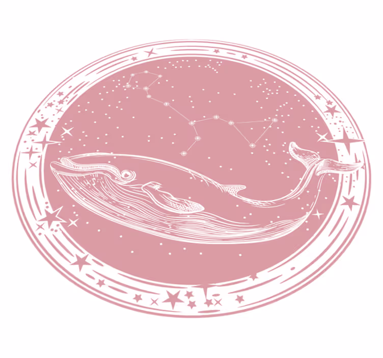 Whale Constellation Circle star vinyl rug - TenStickers