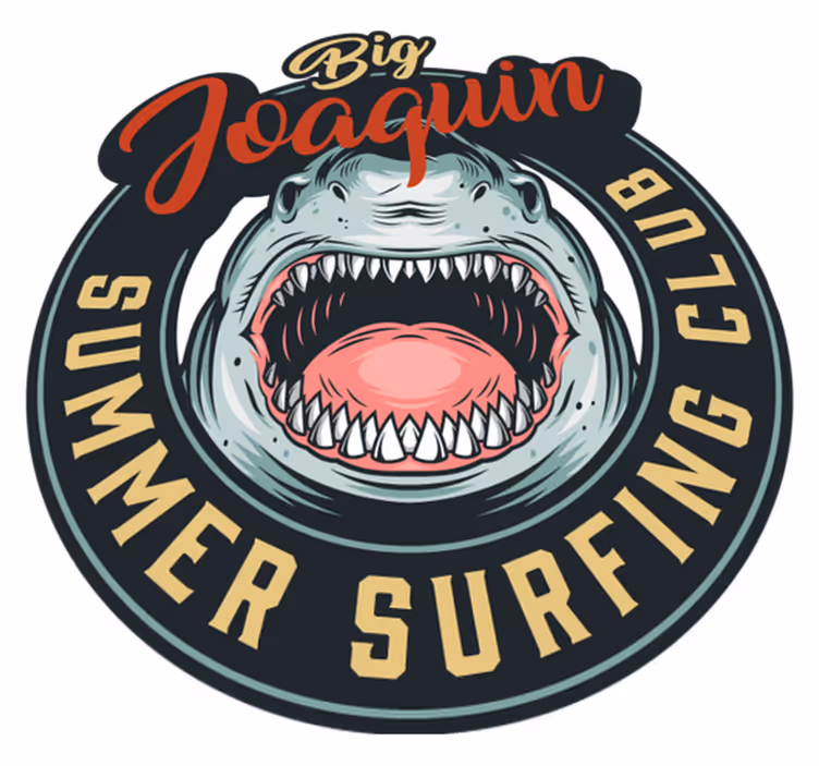Shark Surf Emblem custom vinyl rug - TenStickers