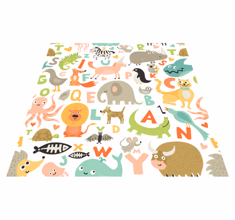 Letter Beasts alphabet vinyl rug - TenStickers
