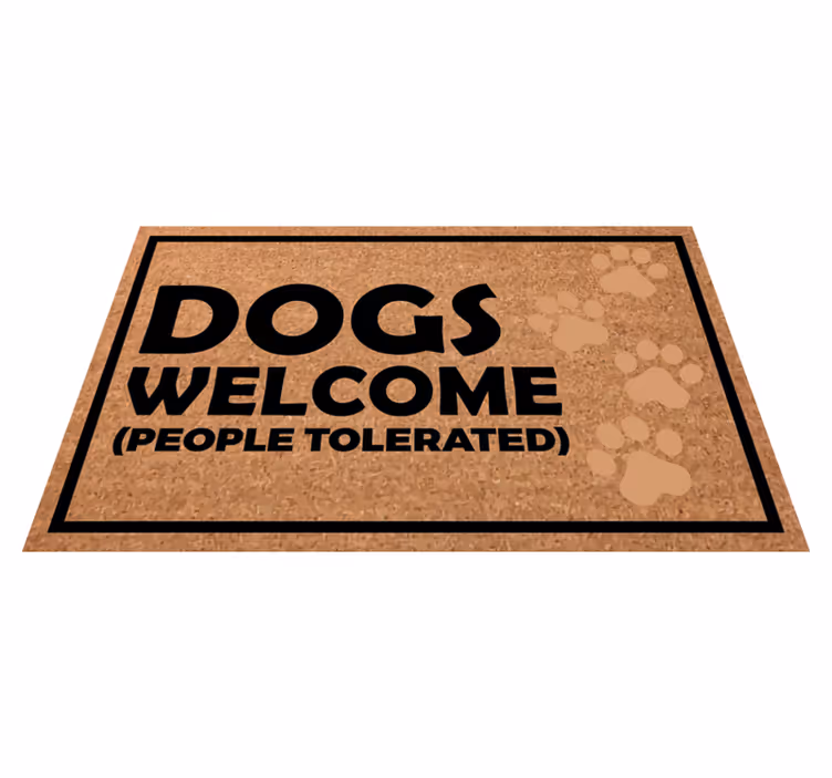 Dogs Welcome Sign custom rug - TenStickers