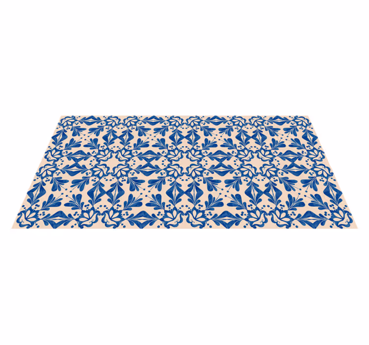 Botanical Mosaic Grace floral vinyl rug - TenStickers