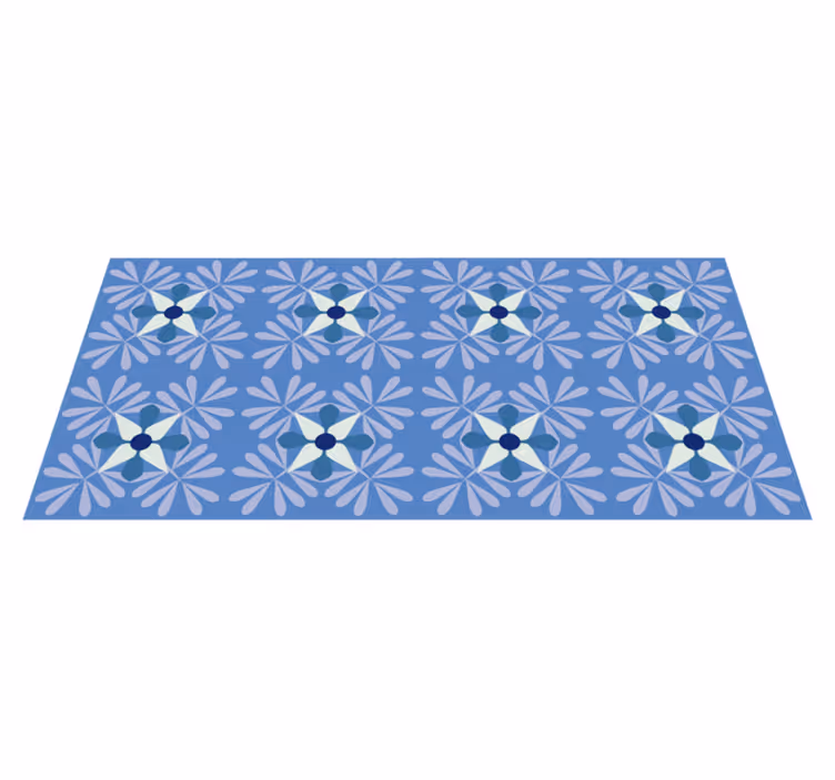 Floral vinyl rug with floral symmetry design - TenStickers