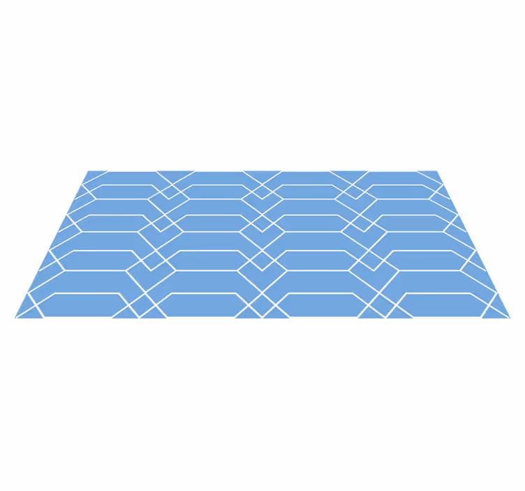 Angular Blue Stripes geometric vinyl rug - TenStickers