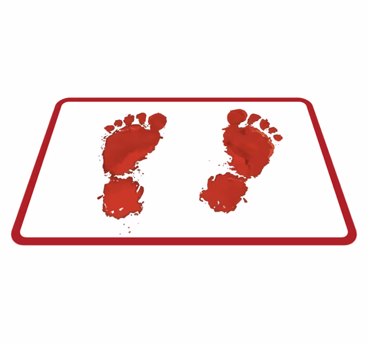 Red Footprints Imprint custom rug - TenStickers