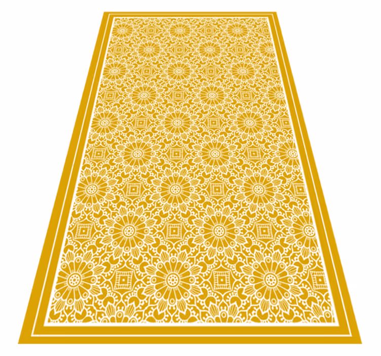 Mandala Inspired Pattern kitchen vinyl rug - TenStickers