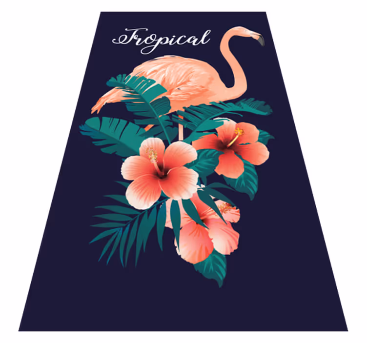 Tropical Flamingo animal vinyl rug - TenStickers