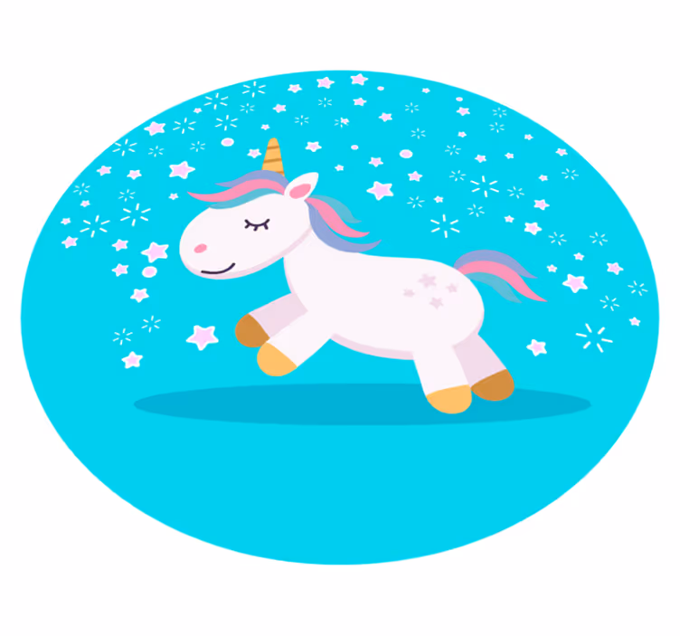 Unicorn Illustration kids vinyl rug - TenStickers