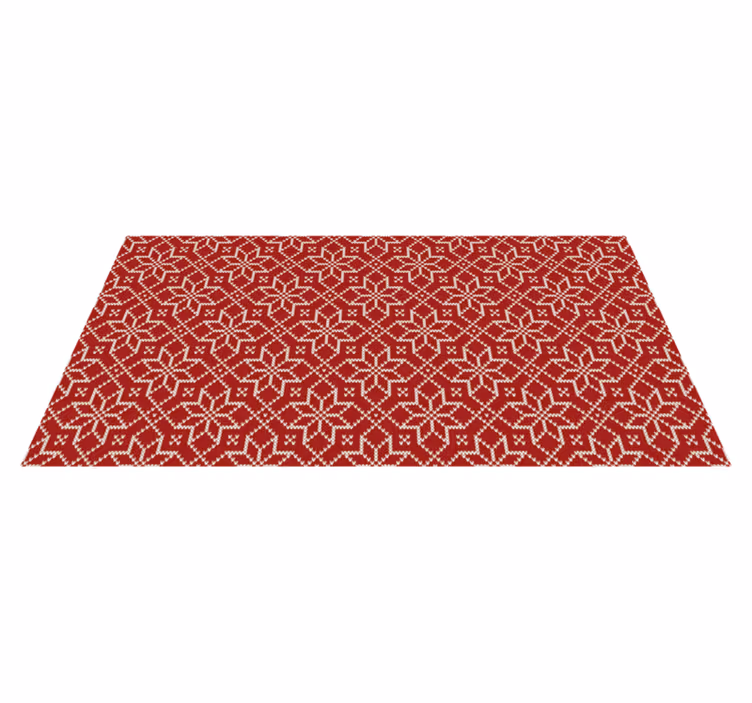 Red Ornamental Pattern nursery vinyl rug - TenStickers