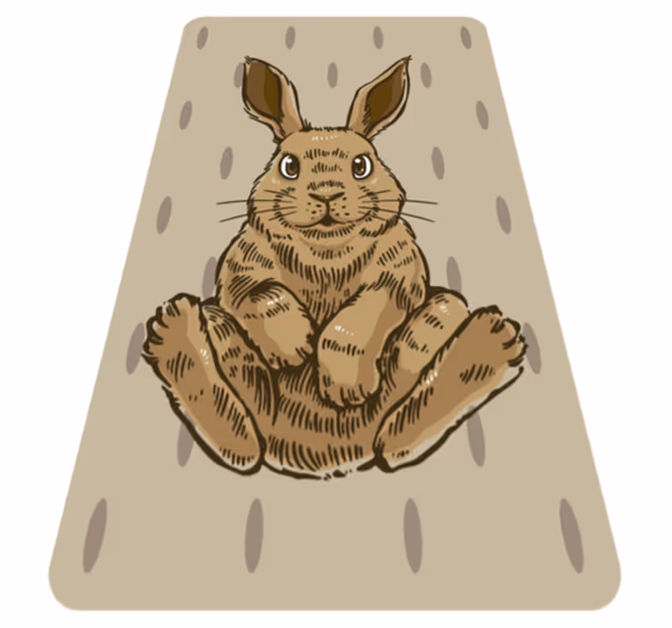 Sitting Bunny Illustration nursery vinyl rug - TenStickers